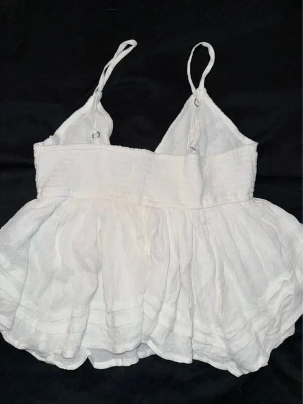 White Lace Wrap-Style Babydoll Camisole Top, Women’s M / US 8-10